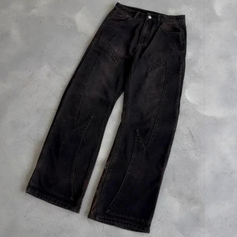 Y2K Embroidered Fallen Angel Jeans