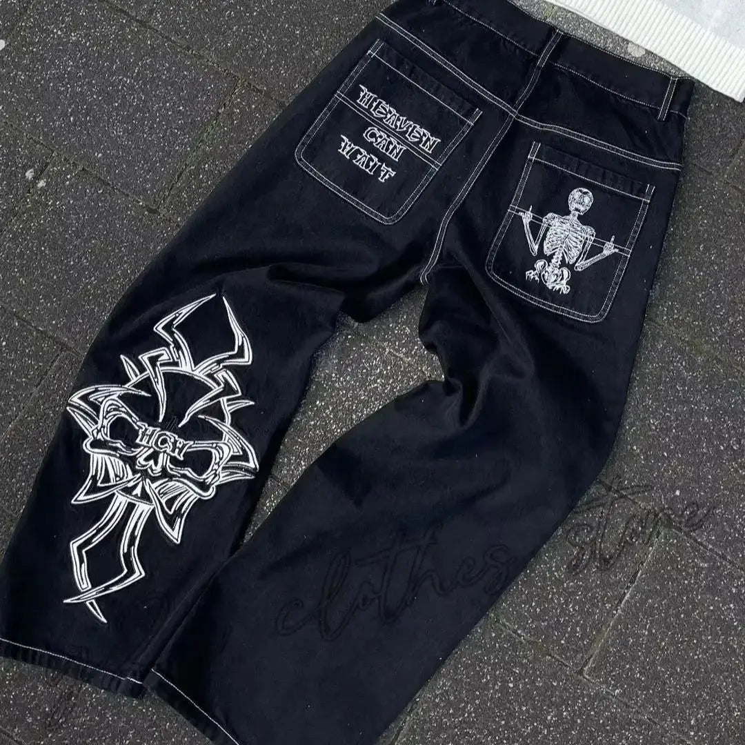 Y2K Embroidered Cultist Jeans