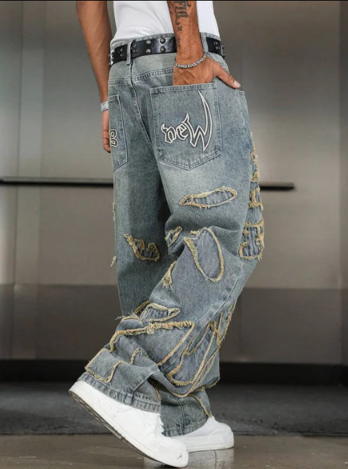 Y2K Patchwork Denim Jeans