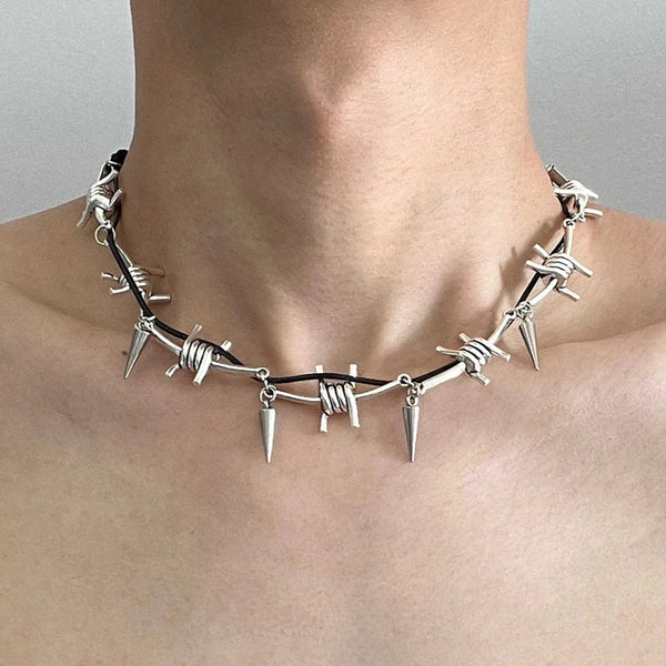Y2K Rivet and Barbwire Chain