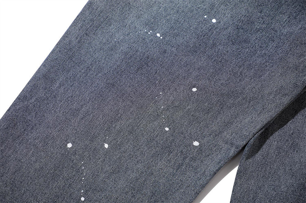 Skull Embroidered Ink SpatterJeans