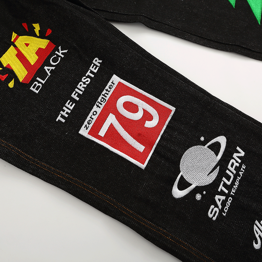 Embroidered Nascar Jeans