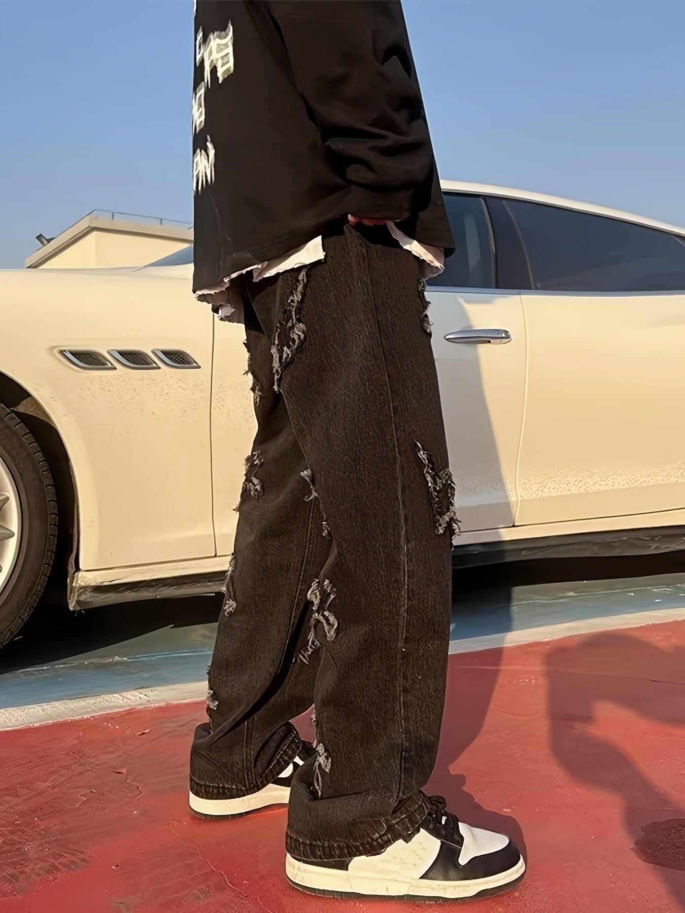 Cross and Bolt EmbroideredJeans