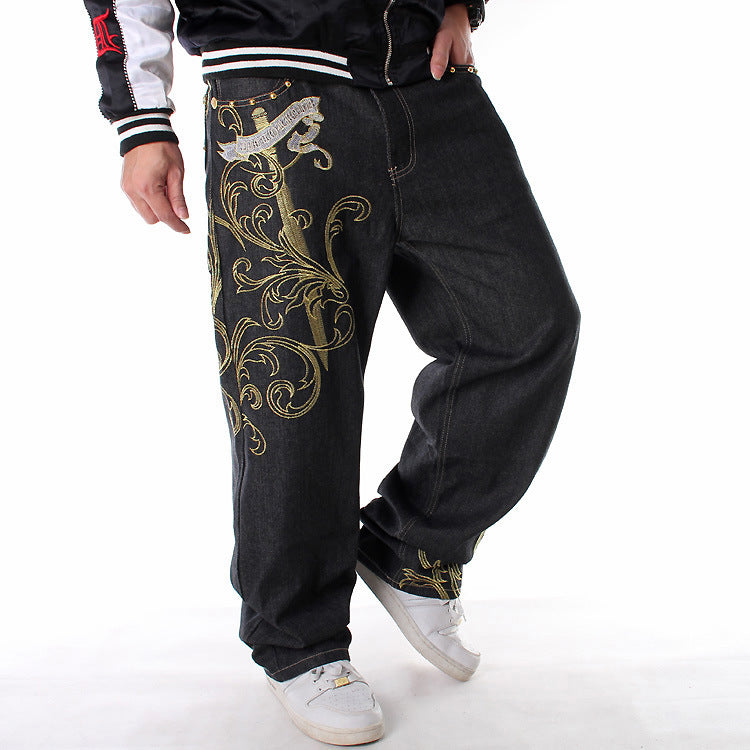 Golden Sword Embroidered Jeans