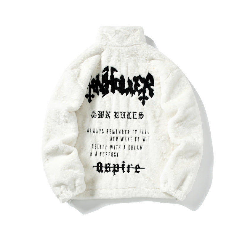 Aspire Embroidered Fluffy Jacket